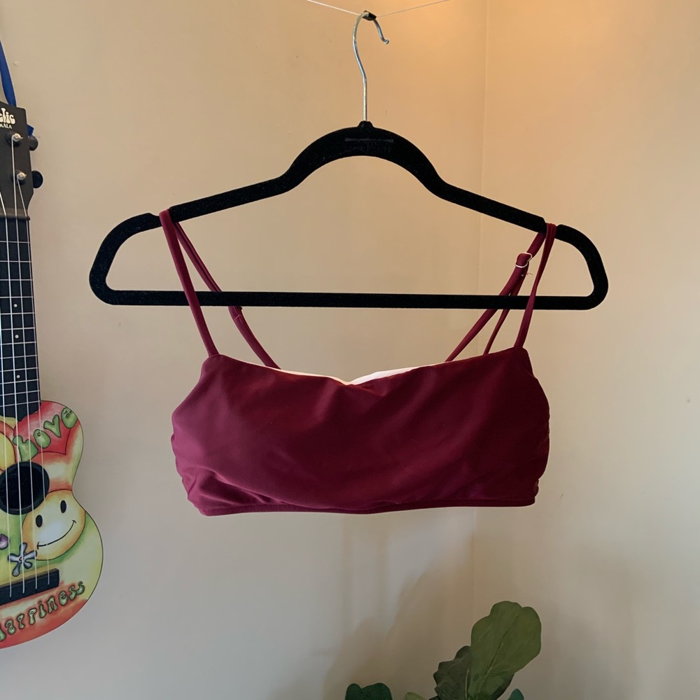 maroon bandeau top